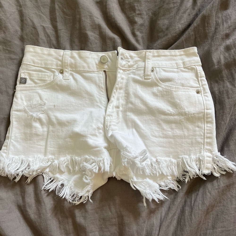 White jean shorts